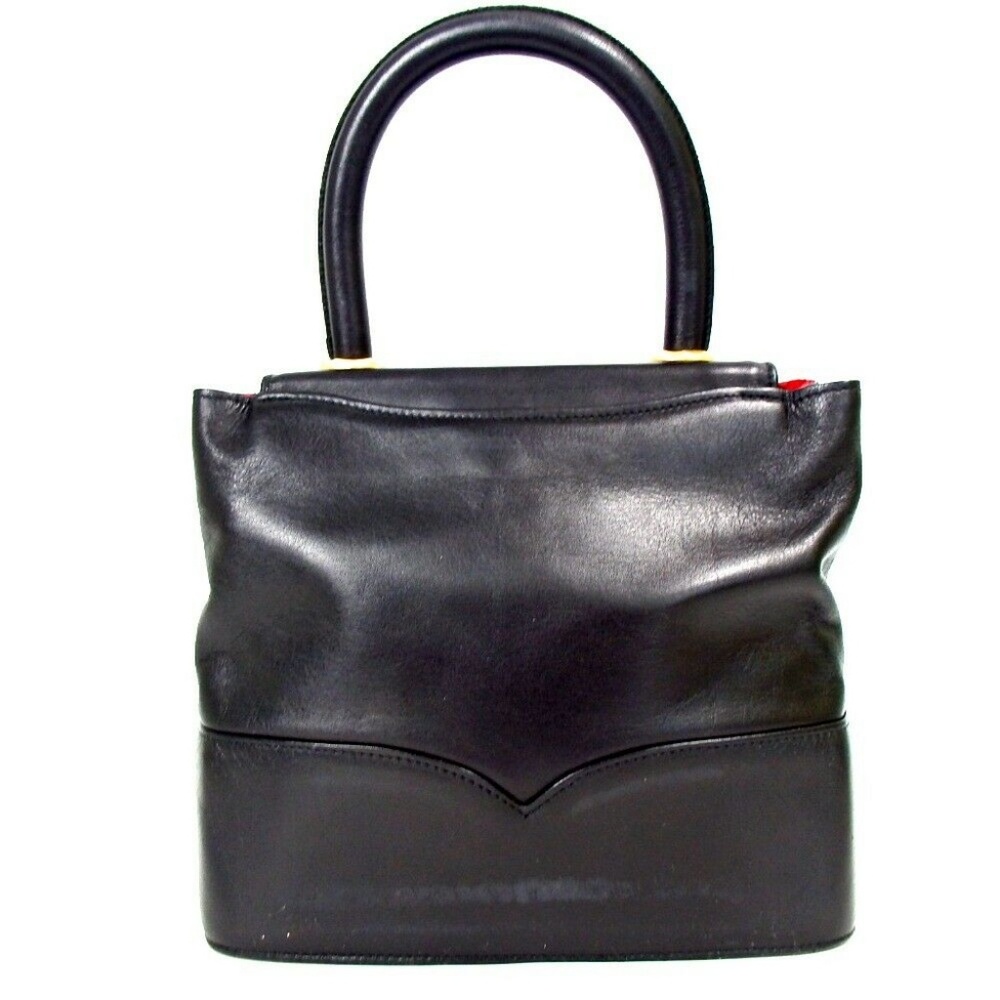 CHARLES JOURDAN Paris Black gold Leather handbag - Picture 3 of 8